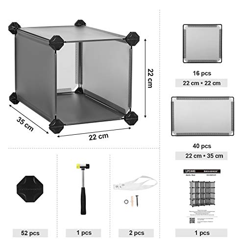 16 kockás tárolóegység, cipőtartó, DIY polcrendszer, szürke-VASBÚTOR