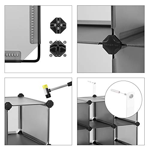 16 kockás tárolóegység, cipőtartó, DIY polcrendszer, szürke-VASBÚTOR