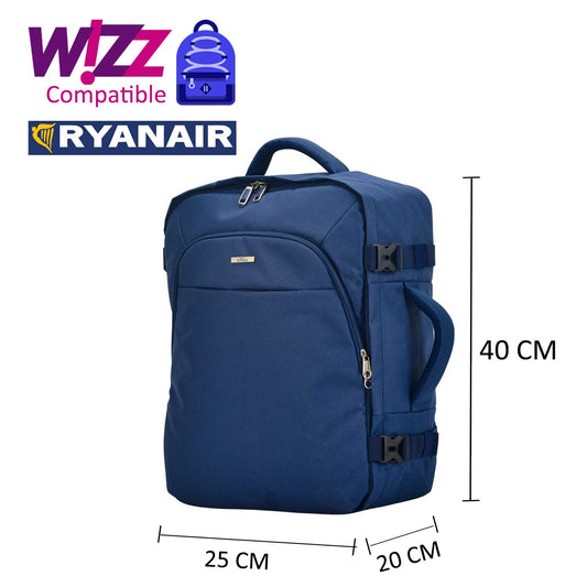 BONTOUR AIR Utazó Hátizsák, WizzAir/Ryanair méretű 40x20x25cm, Kék Színben-VASBÚTOR