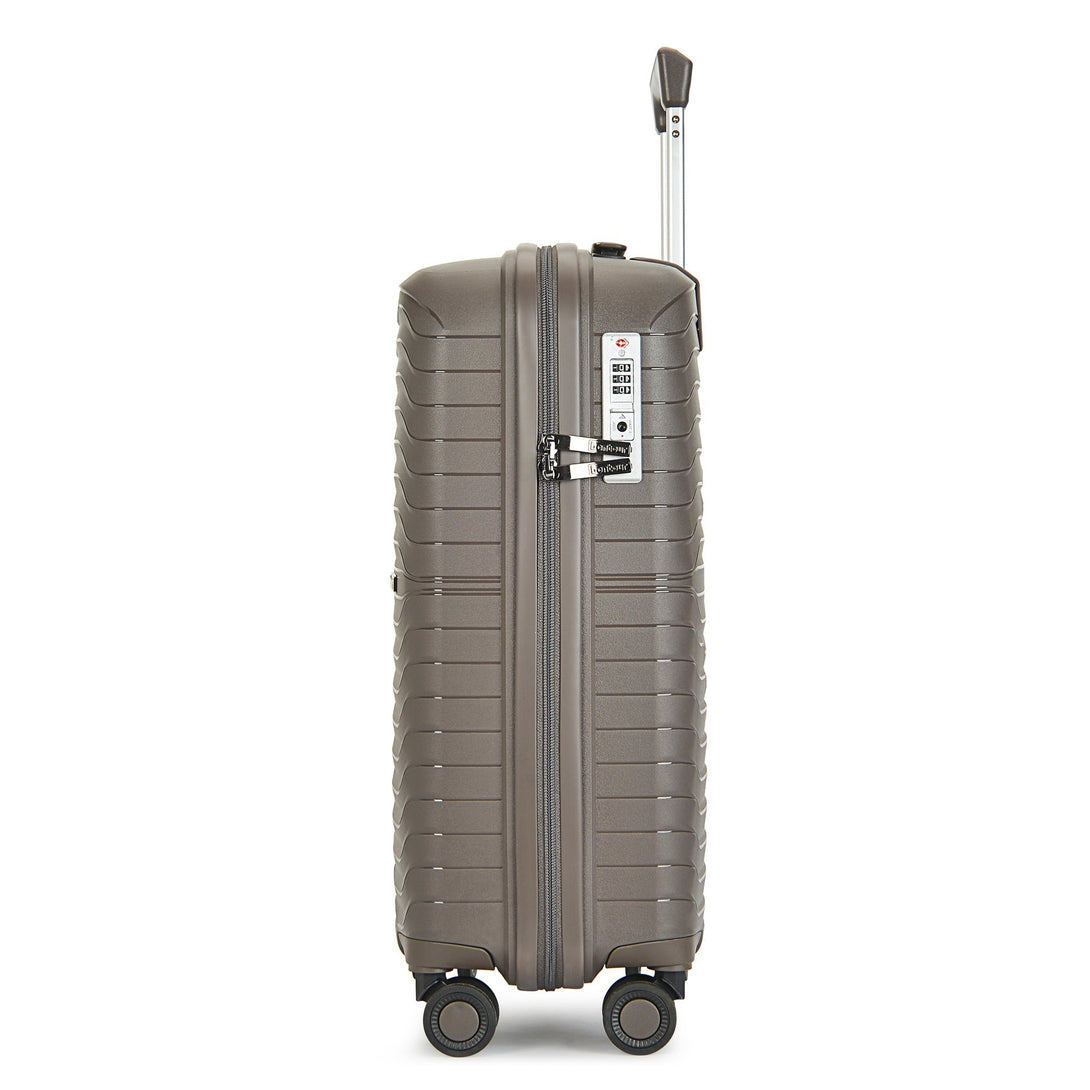 Bontour "City" 4-kerekes Nagy Keményfalú bőrönd TSA számzárral, 75x48x30 cm, 91 L, Barna-VASBÚTOR