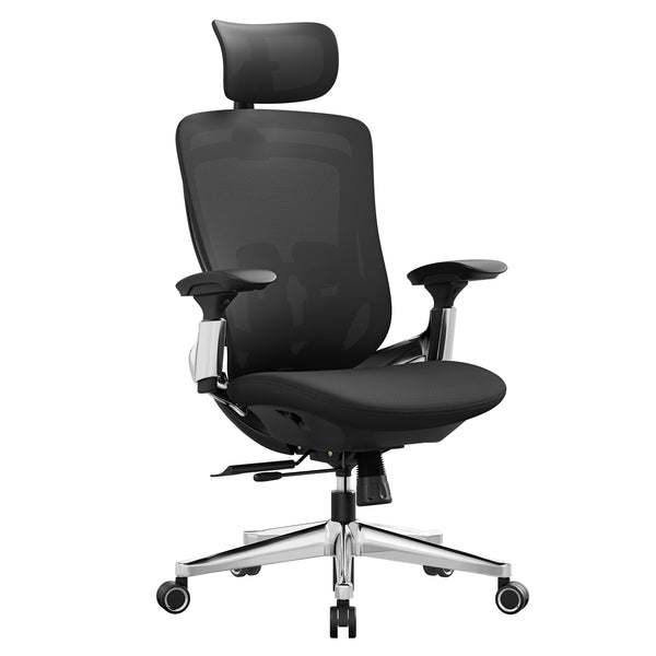 Ergonomikus, állítható, dönthető irodai szék, fekete-VASBÚTOR