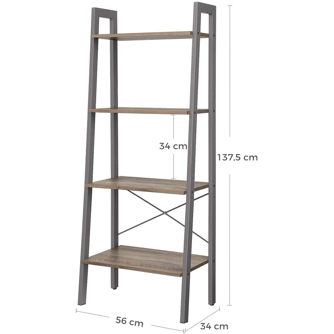 Könyvespolc, 4 szintes tárolópolc 56 x 34 x 136 cm-VASBÚTOR