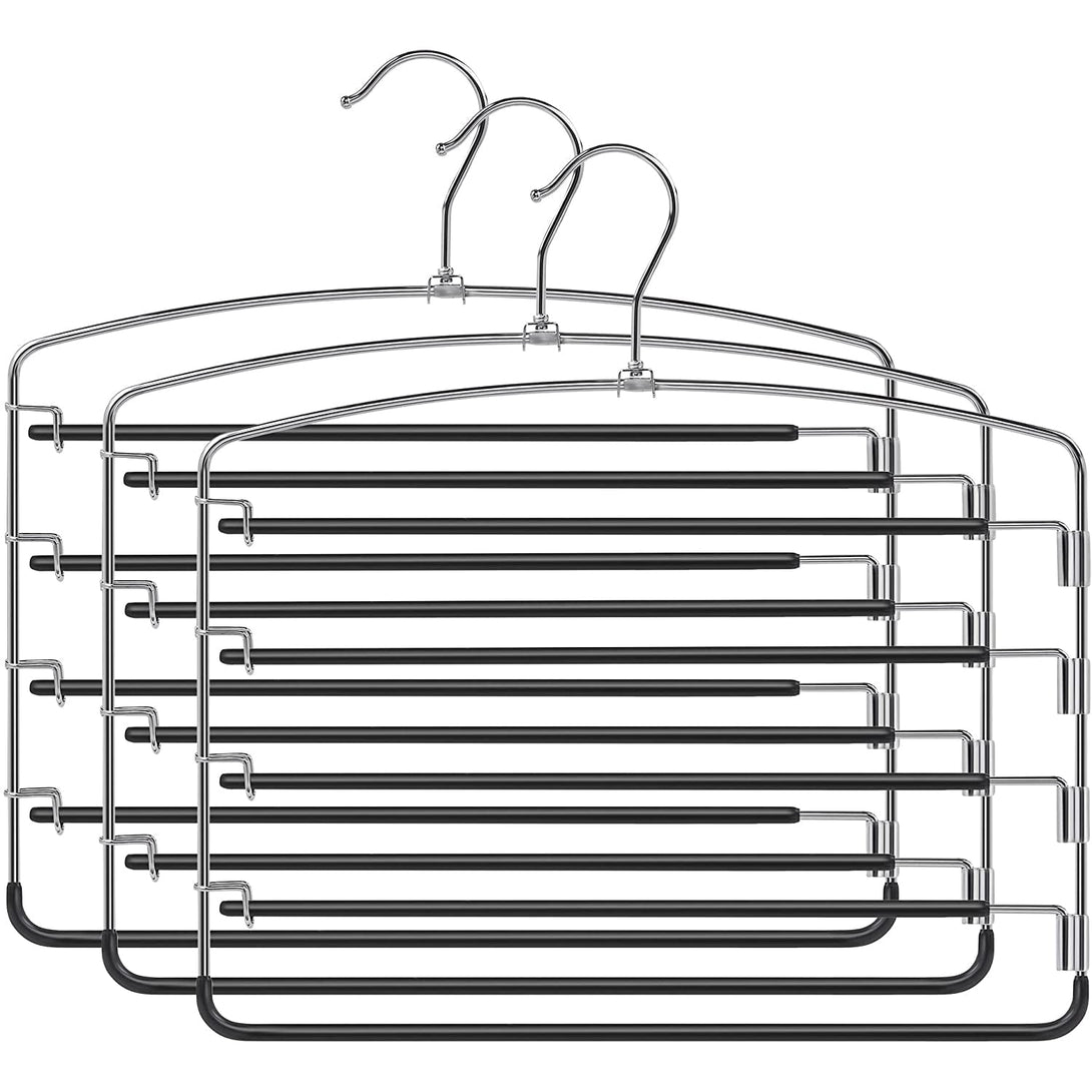 Nadrágakasztók, Helytakarékos fém vállfák nadrághoz, csúszásmentes, 3 db-os-VASBÚTOR